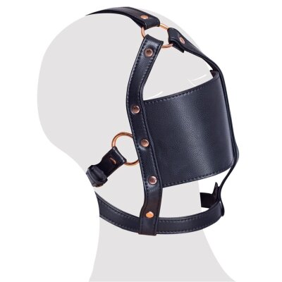 head harness with a gag   Kopfgeschirr schwarz