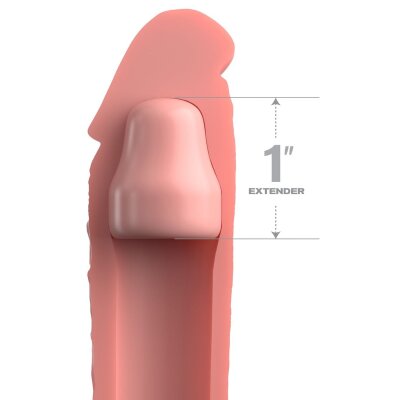 1“ Silicone X-tension Penis Sleeve Penis Hülle Verlängerung hautfarben hell