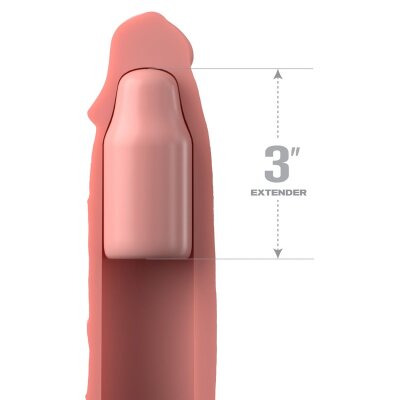 3“ Silicone X-tension Penis Sleeve Penis Hülle Verlängerung hautfarben hell