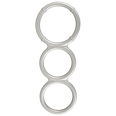 Metallic Silicone Triple cock/ball ring