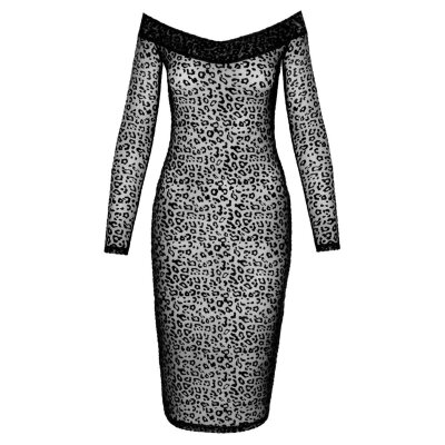 Sexy Langarm Kleid XL Dessous Powernet-Transparenz schwarz