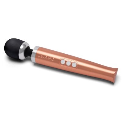Le Wand Massager Vibrator Stab Diecast Gold USB Aufladbar