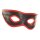 bellavib ® Leder Bondage Leder Maske mit offenen Augen in schwarz /Rot