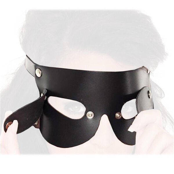 bellavib ® Leder Augenmaske mit abnehmbaren Augenklappen